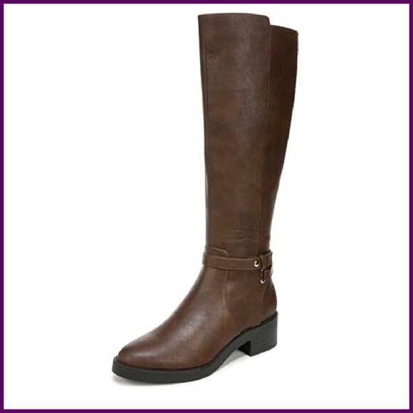 Moto-Inspired Wide Calf Boots with Comfort System, 15" Height - Picture 2 of 8